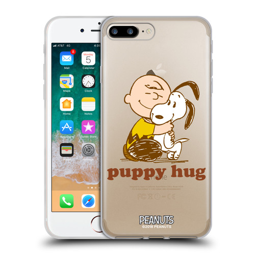 Peanuts Snoopy Hug Charlie Puppy Hug Soft Gel Case for Apple iPhone 7 Plus / iPhone 8 Plus & MagSafe