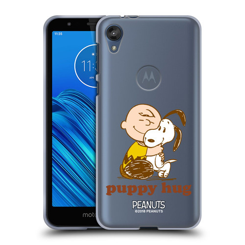Peanuts Snoopy Hug Charlie Puppy Hug Soft Gel Case for Motorola Moto E6