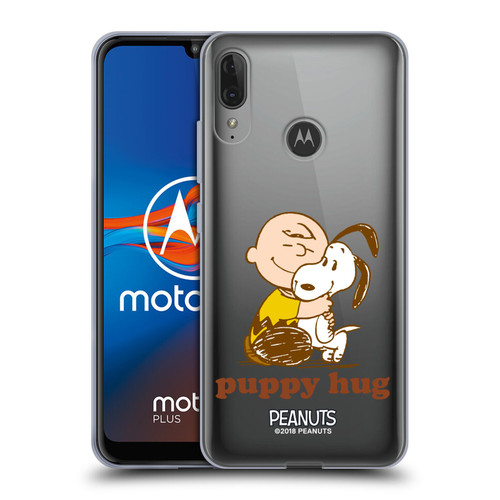 Peanuts Snoopy Hug Charlie Puppy Hug Soft Gel Case for Motorola Moto E6 Plus