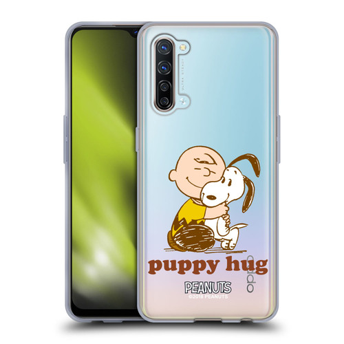 Peanuts Snoopy Hug Charlie Puppy Hug Soft Gel Case for OPPO Find X2 Lite 5G