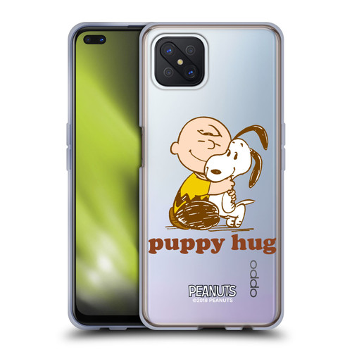 Peanuts Snoopy Hug Charlie Puppy Hug Soft Gel Case for OPPO Reno4 Z 5G