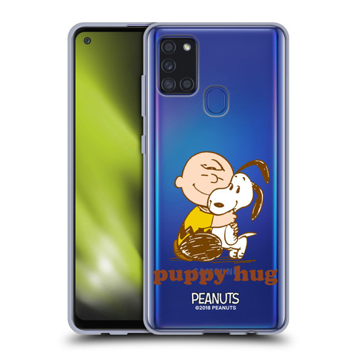 Peanuts Snoopy Hug Charlie Puppy Hug Soft Gel Case for Samsung Galaxy A21s (2020)