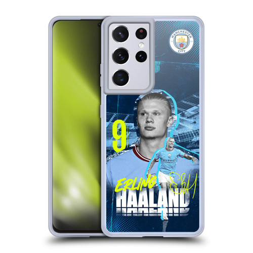 Manchester City Man City FC 2022/23 First Team Erling Haaland Soft Gel Case for Samsung Galaxy S21 Ultra 5G