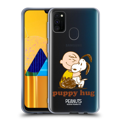 Peanuts Snoopy Hug Charlie Puppy Hug Soft Gel Case for Samsung Galaxy M30s (2019)/M21 (2020)
