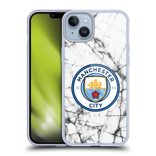 Manchester City Man City FC Marble Badge Full Colour Soft Gel Case for Apple iPhone 14 Plus