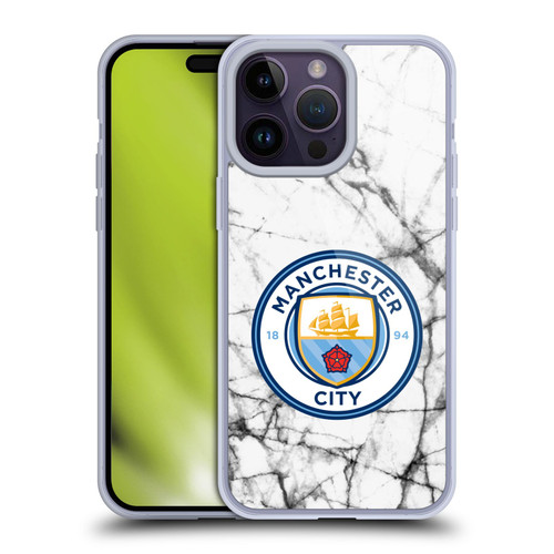 Manchester City Man City FC Marble Badge Full Colour Soft Gel Case for Apple iPhone 14 Pro Max