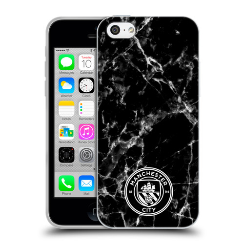 Manchester City Man City FC Marble Badge Black White Mono Soft Gel Case for Apple iPhone 5c