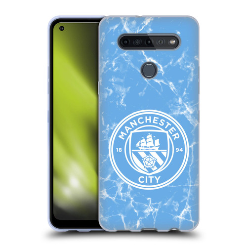 Manchester City Man City FC Marble Badge Blue White Mono Soft Gel Case for LG K51S