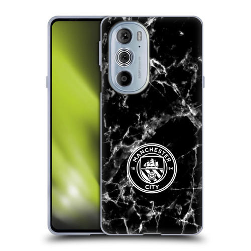 Manchester City Man City FC Marble Badge Black White Mono Soft Gel Case for Motorola Edge X30