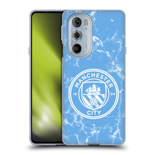 Manchester City Man City FC Marble Badge Blue White Mono Soft Gel Case for Motorola Edge X30