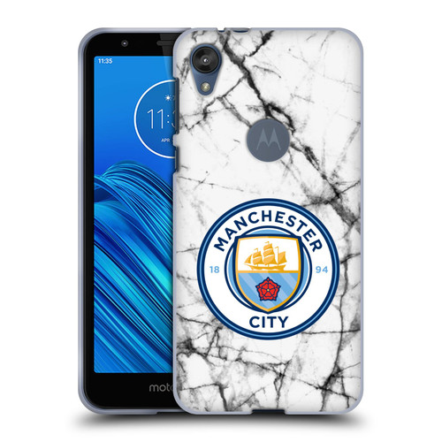 Manchester City Man City FC Marble Badge Full Colour Soft Gel Case for Motorola Moto E6