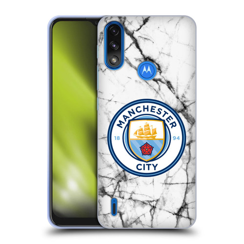 Manchester City Man City FC Marble Badge Full Colour Soft Gel Case for Motorola Moto E7 Power / Moto E7i Power