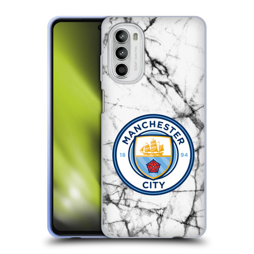 Manchester City Man City FC Marble Badge Full Colour Soft Gel Case for Motorola Moto G52