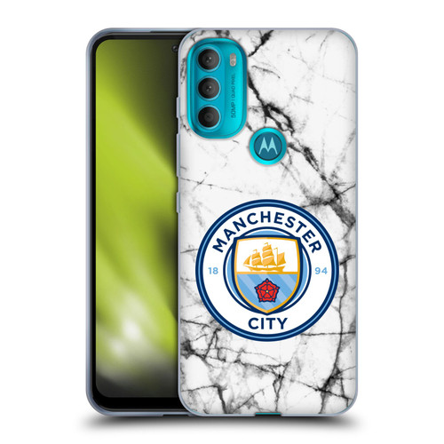 Manchester City Man City FC Marble Badge Full Colour Soft Gel Case for Motorola Moto G71 5G