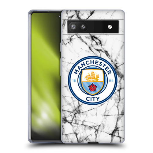 Manchester City Man City FC Marble Badge Full Colour Soft Gel Case for Google Pixel 6a