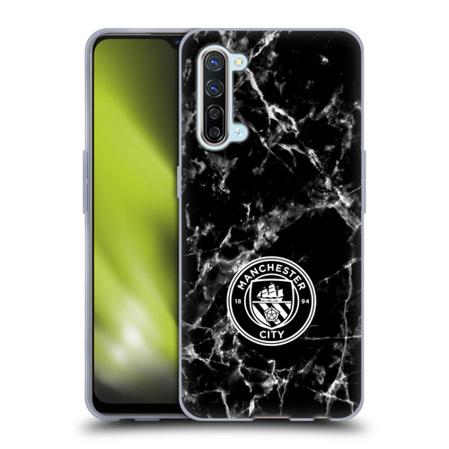 Manchester City Man City FC Marble Badge Black White Mono Soft Gel Case for OPPO Find X2 Lite 5G