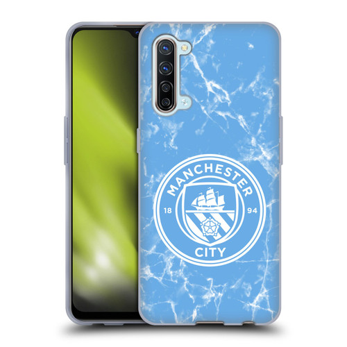 Manchester City Man City FC Marble Badge Blue White Mono Soft Gel Case for OPPO Find X2 Lite 5G