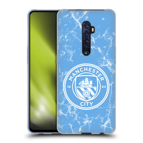Manchester City Man City FC Marble Badge Blue White Mono Soft Gel Case for OPPO Reno 2