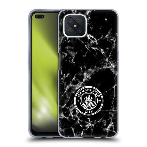 Manchester City Man City FC Marble Badge Black White Mono Soft Gel Case for OPPO Reno4 Z 5G