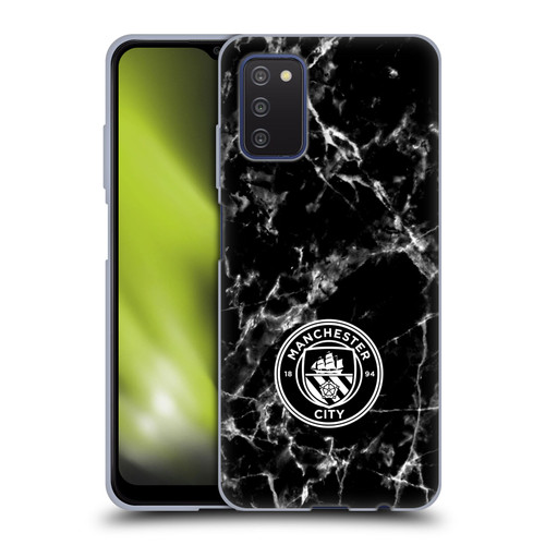 Manchester City Man City FC Marble Badge Black White Mono Soft Gel Case for Samsung Galaxy A03s (2021)
