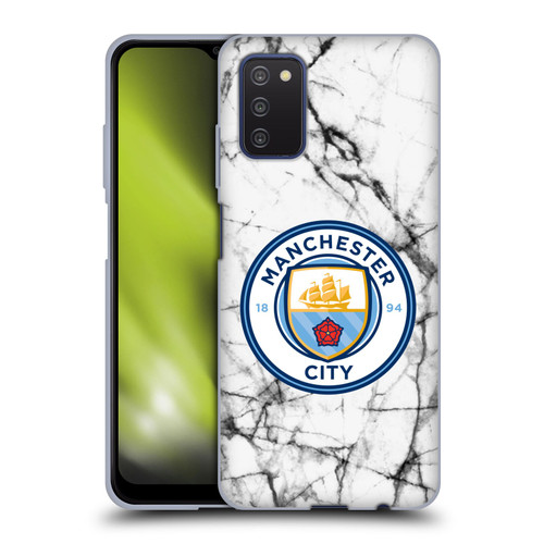 Manchester City Man City FC Marble Badge Full Colour Soft Gel Case for Samsung Galaxy A03s (2021)