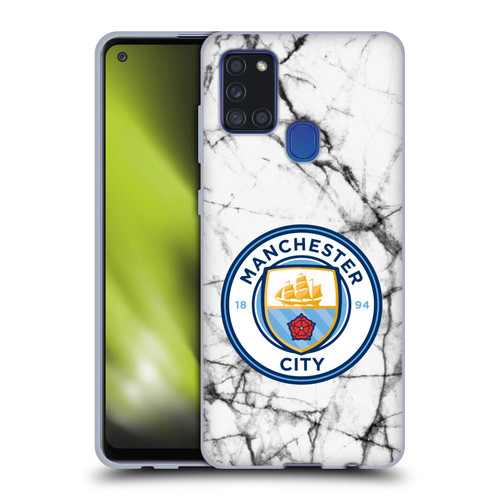Manchester City Man City FC Marble Badge Full Colour Soft Gel Case for Samsung Galaxy A21s (2020)