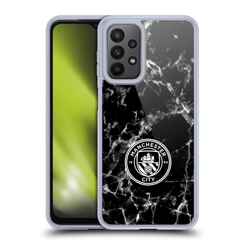 Manchester City Man City FC Marble Badge Black White Mono Soft Gel Case for Samsung Galaxy A23 / 5G (2022)