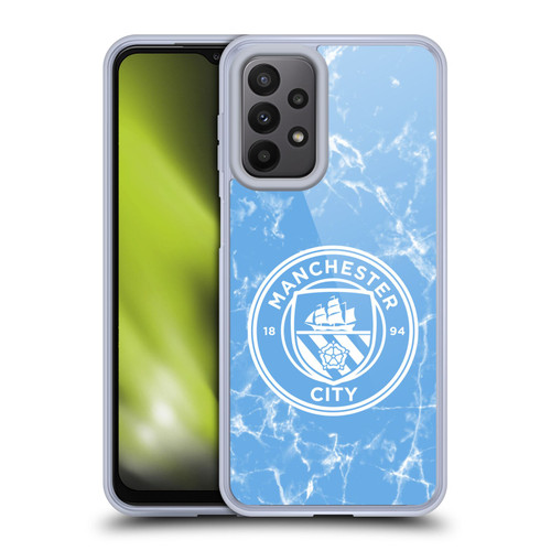 Manchester City Man City FC Marble Badge Blue White Mono Soft Gel Case for Samsung Galaxy A23 / 5G (2022)