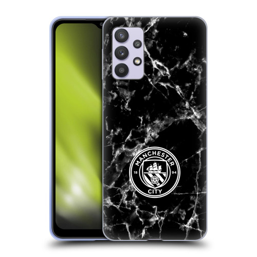 Manchester City Man City FC Marble Badge Black White Mono Soft Gel Case for Samsung Galaxy A32 5G / M32 5G (2021)