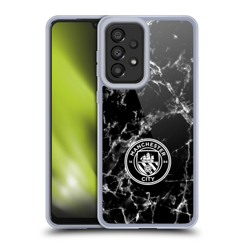 Manchester City Man City FC Marble Badge Black White Mono Soft Gel Case for Samsung Galaxy A33 5G (2022)