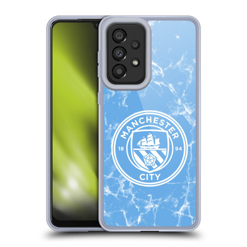 Manchester City Man City FC Marble Badge Blue White Mono Soft Gel Case for Samsung Galaxy A33 5G (2022)