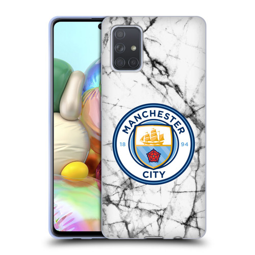 Manchester City Man City FC Marble Badge Full Colour Soft Gel Case for Samsung Galaxy A71 (2019)