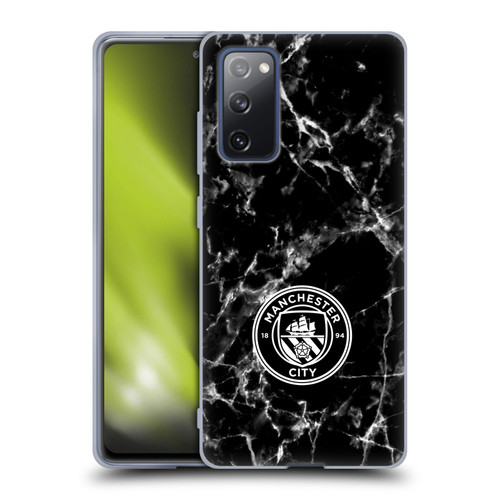 Manchester City Man City FC Marble Badge Black White Mono Soft Gel Case for Samsung Galaxy S20 FE / 5G