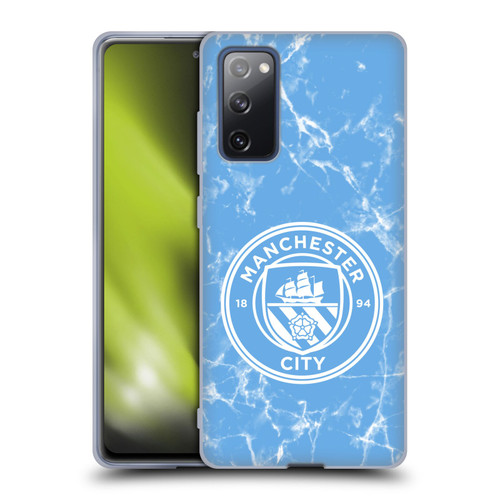 Manchester City Man City FC Marble Badge Blue White Mono Soft Gel Case for Samsung Galaxy S20 FE / 5G