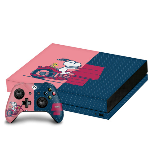 Peanuts Character Graphics Snoopy & Woodstock Vinyl Sticker Skin Decal Cover for Microsoft Xbox One X Bundle
