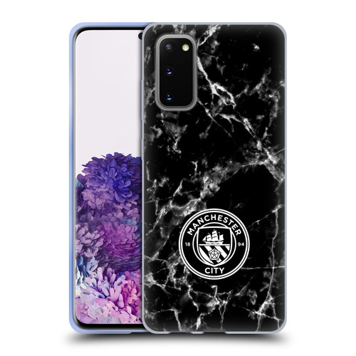 Manchester City Man City FC Marble Badge Black White Mono Soft Gel Case for Samsung Galaxy S20 / S20 5G