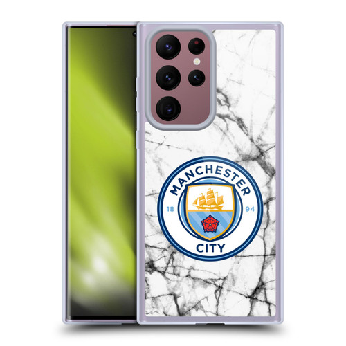 Manchester City Man City FC Marble Badge Full Colour Soft Gel Case for Samsung Galaxy S22 Ultra 5G