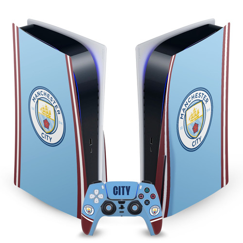 Manchester City Man City FC Logo Art 2022/23 Home Kit Vinyl Sticker Skin Decal Cover for Sony PS5 Disc Edition Bundle