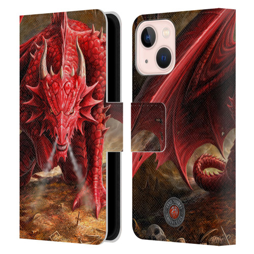 Anne Stokes Dragons Lair Leather Book Wallet Case Cover For Apple iPhone 13 Mini