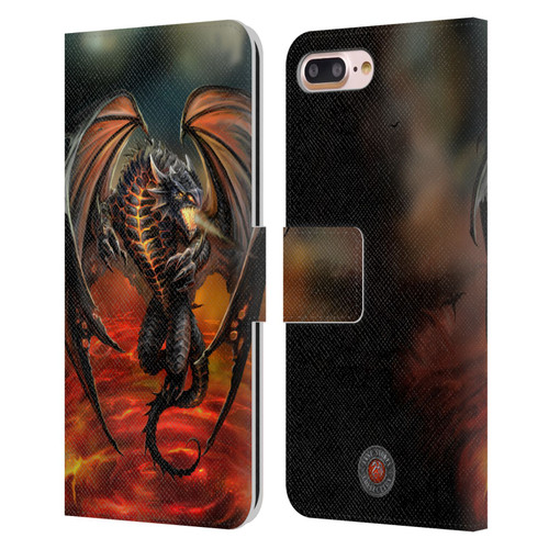Anne Stokes Dragons Lava Leather Book Wallet Case Cover For Apple iPhone 7 Plus / iPhone 8 Plus