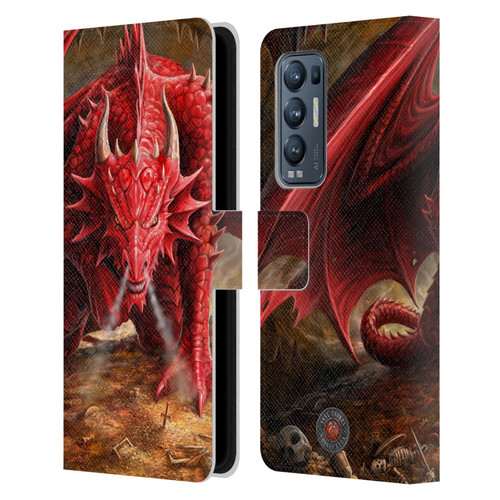 Anne Stokes Dragons Lair Leather Book Wallet Case Cover For OPPO Find X3 Neo / Reno5 Pro+ 5G