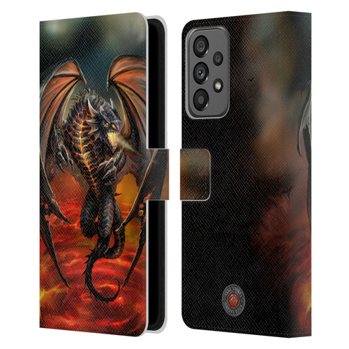 Anne Stokes Dragons Lava Leather Book Wallet Case Cover For Samsung Galaxy A73 5G (2022)