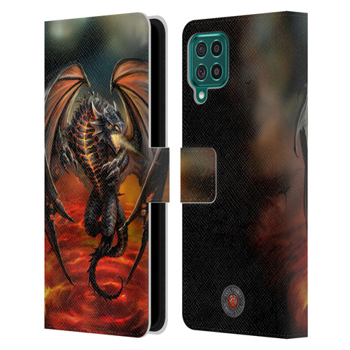 Anne Stokes Dragons Lava Leather Book Wallet Case Cover For Samsung Galaxy F62 (2021)