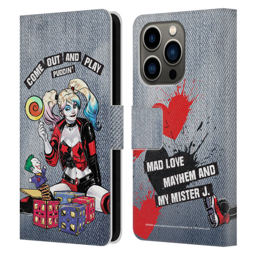 Batman DC Comics Harley Quinn Graphics Toys Leather Book Wallet Case Cover For Apple iPhone 14 Pro
