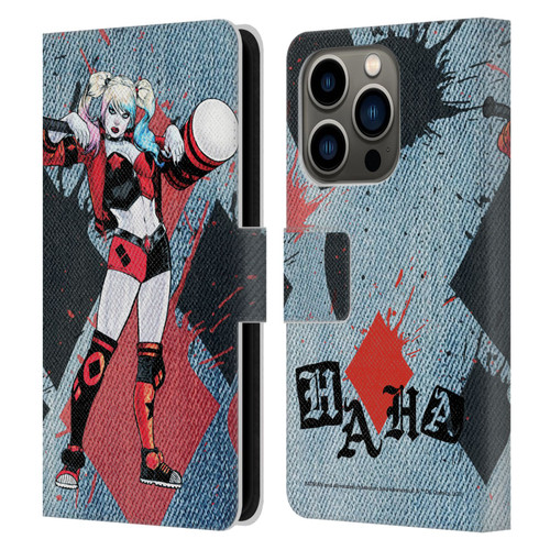 Batman DC Comics Harley Quinn Graphics Mallet Leather Book Wallet Case Cover For Apple iPhone 14 Pro