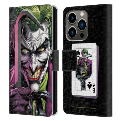 Batman DC Comics Three Jokers The Clown Leather Book Wallet Case Cover For Apple iPhone 14 Pro