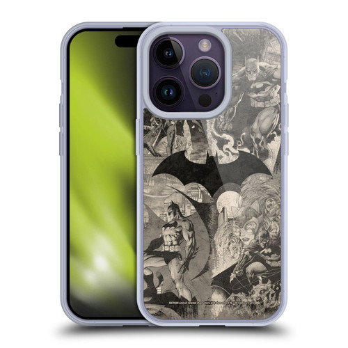 Batman DC Comics Hush Logo Collage Distressed Soft Gel Case for Apple iPhone 14 Pro