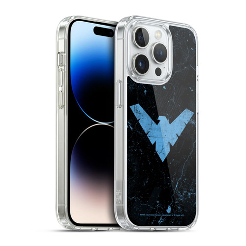 Batman DC Comics Nightwing Logo Grunge Soft Gel Case for Apple iPhone 14 Pro