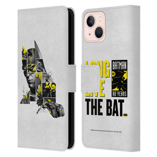 Batman DC Comics 80th Anniversary Collage Leather Book Wallet Case Cover For Apple iPhone 13