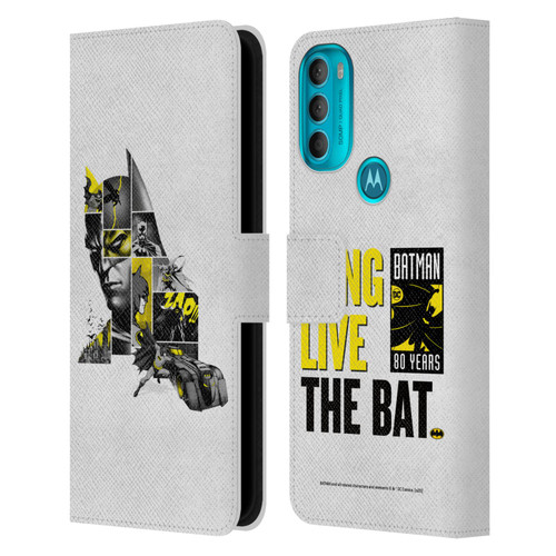 Batman DC Comics 80th Anniversary Collage Leather Book Wallet Case Cover For Motorola Moto G71 5G